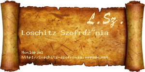 Loschitz Szofrónia névjegykártya